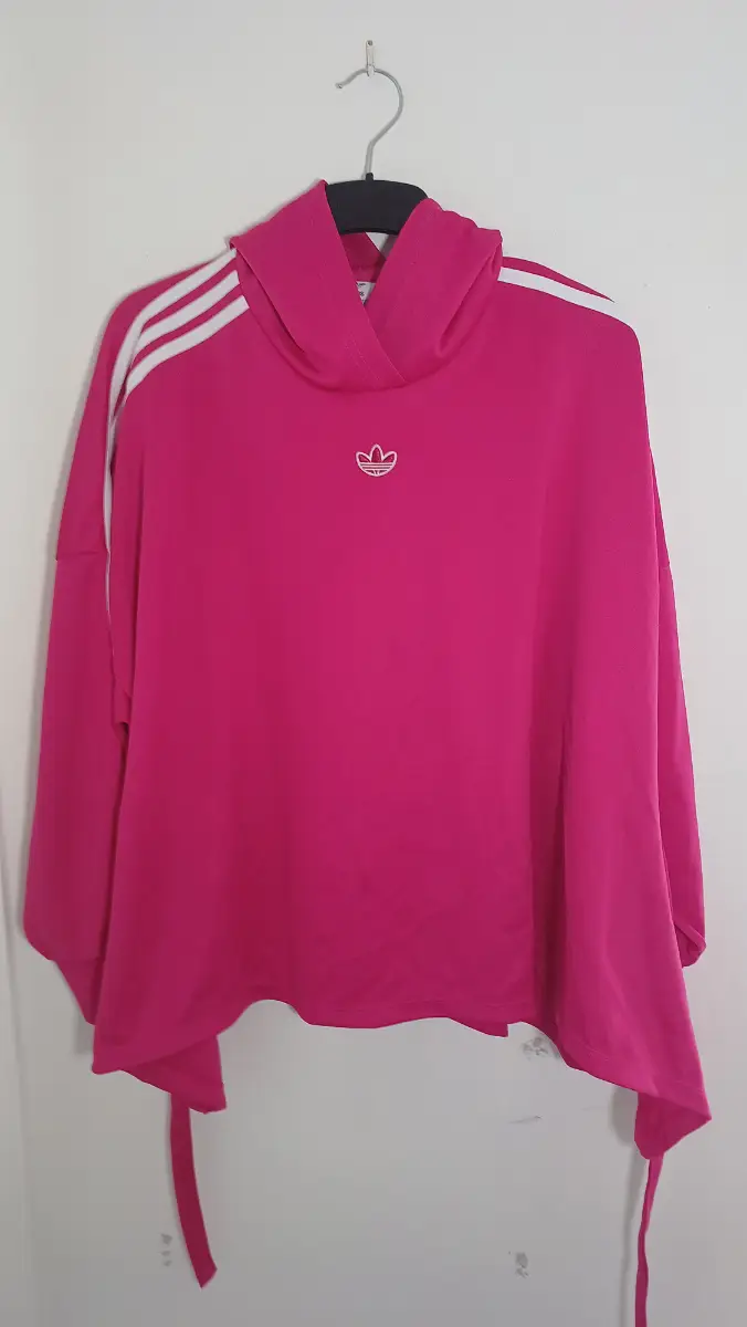 Adidas Originals Primegreen Pink Oversized Hoodie UK 8 | 3 Stripe Trefoil Logo Sweatshirt Pullover