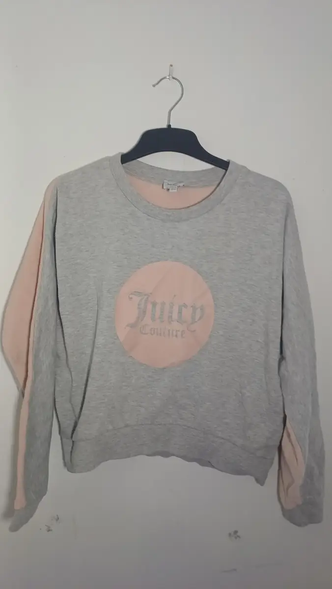 Juicy Couture Grey & Pink Colorblock Sweatshirt Pullover | Girls Size 14/15