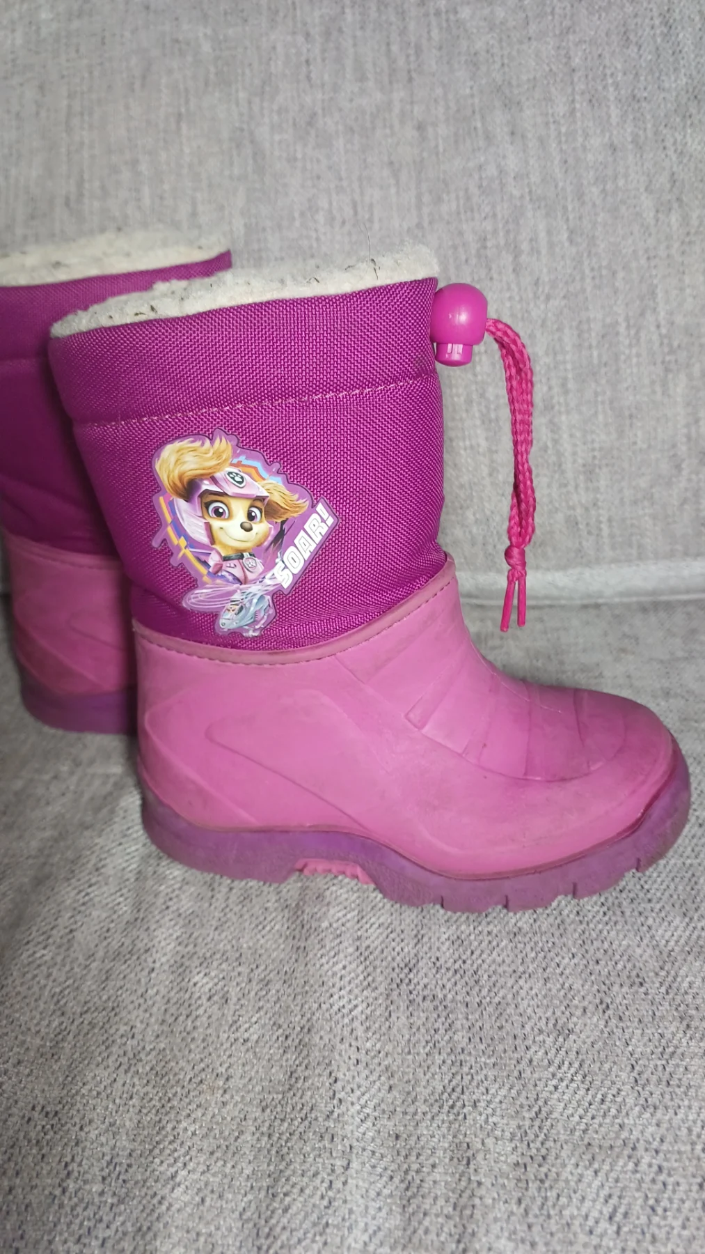 Pink Paw Patrol Skye Fleece Lined Girls Kids Wellies Size 8