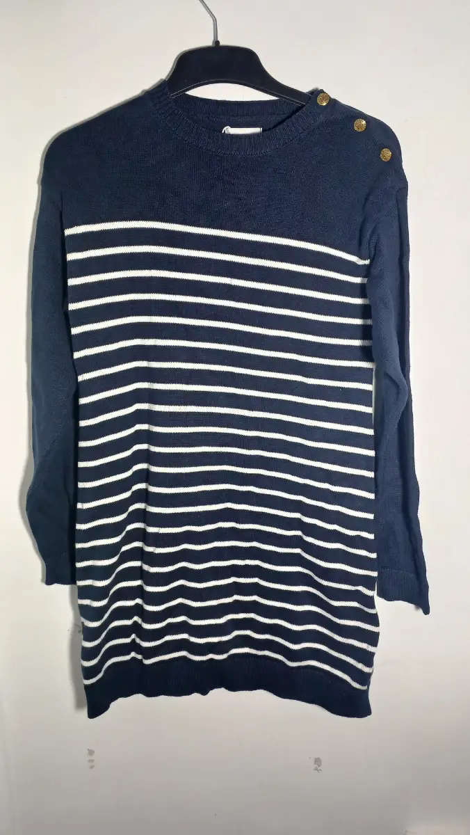 Mango Knit Midi Dress Navy & White Stripes Age 13 - 14 years