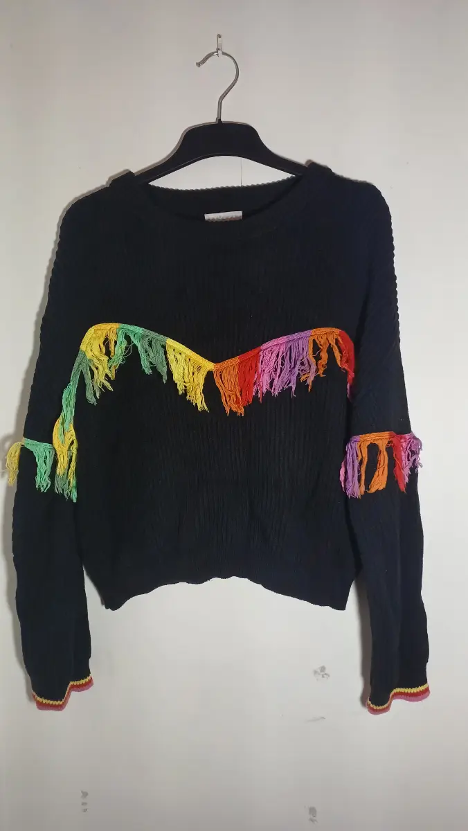 Stella McCartney Kids Fringed Knitted Cotten Jumper Age 14 years