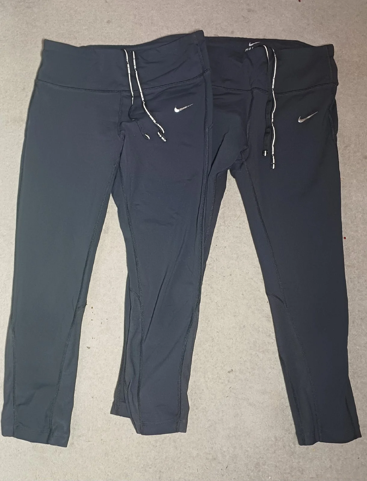 Bundle of 2 Nike Dri-FIT Black Running Leggings with Back Zip Pocket - Size S