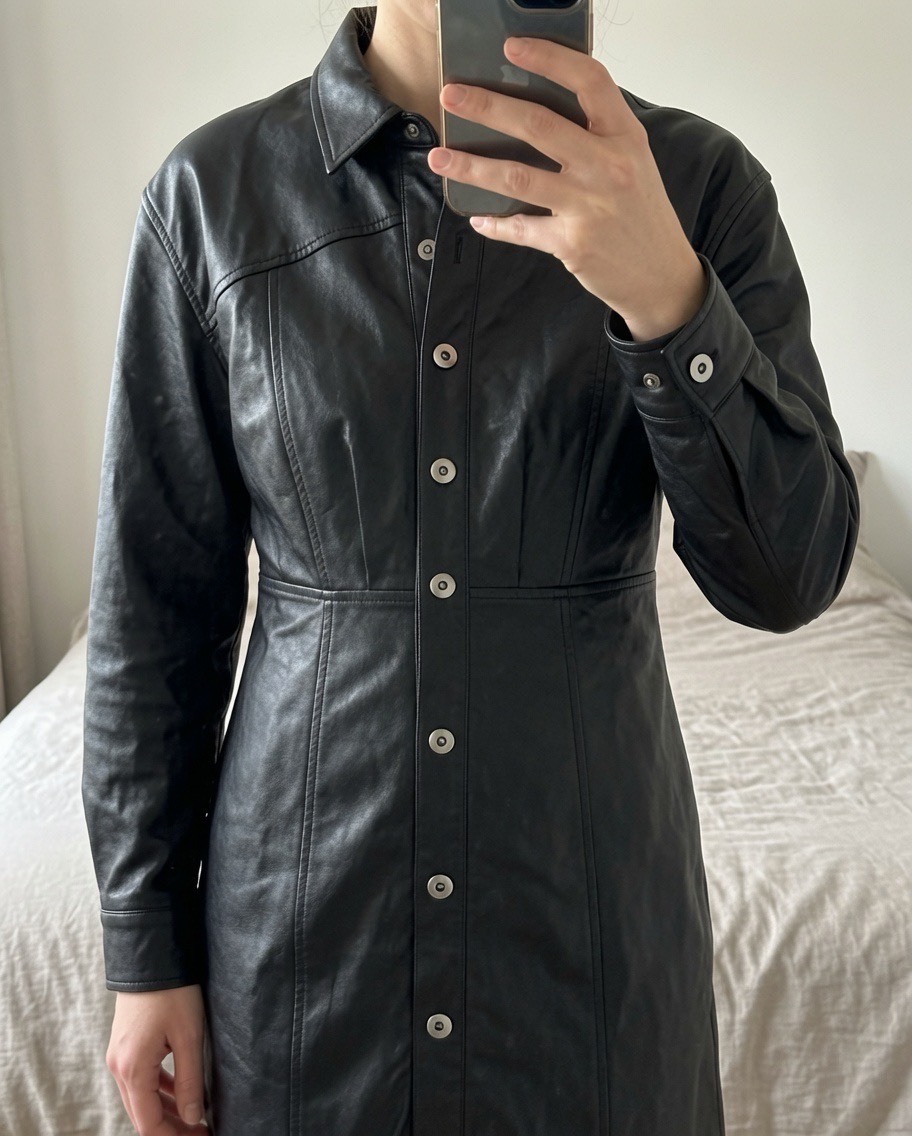 Free people leather effect dress