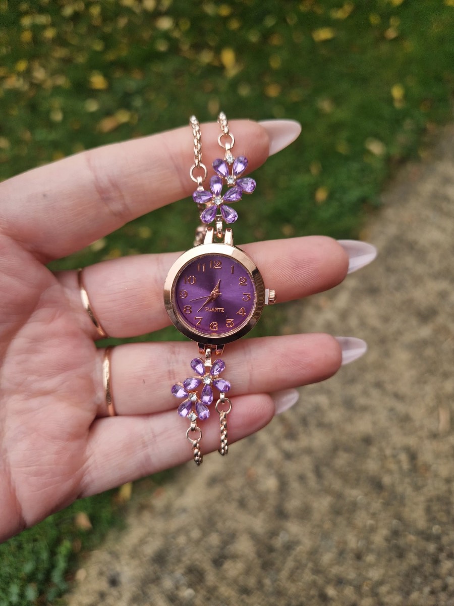 New purple lavender quartz watch