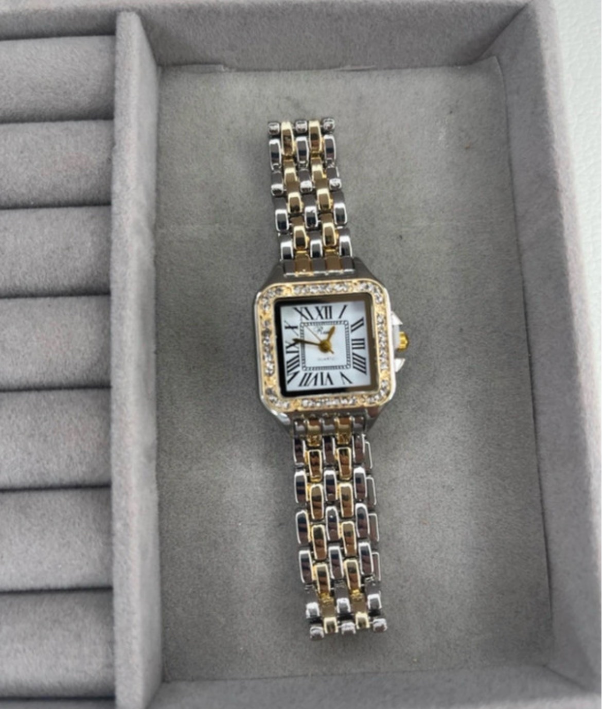 New silver and gold quartz watch