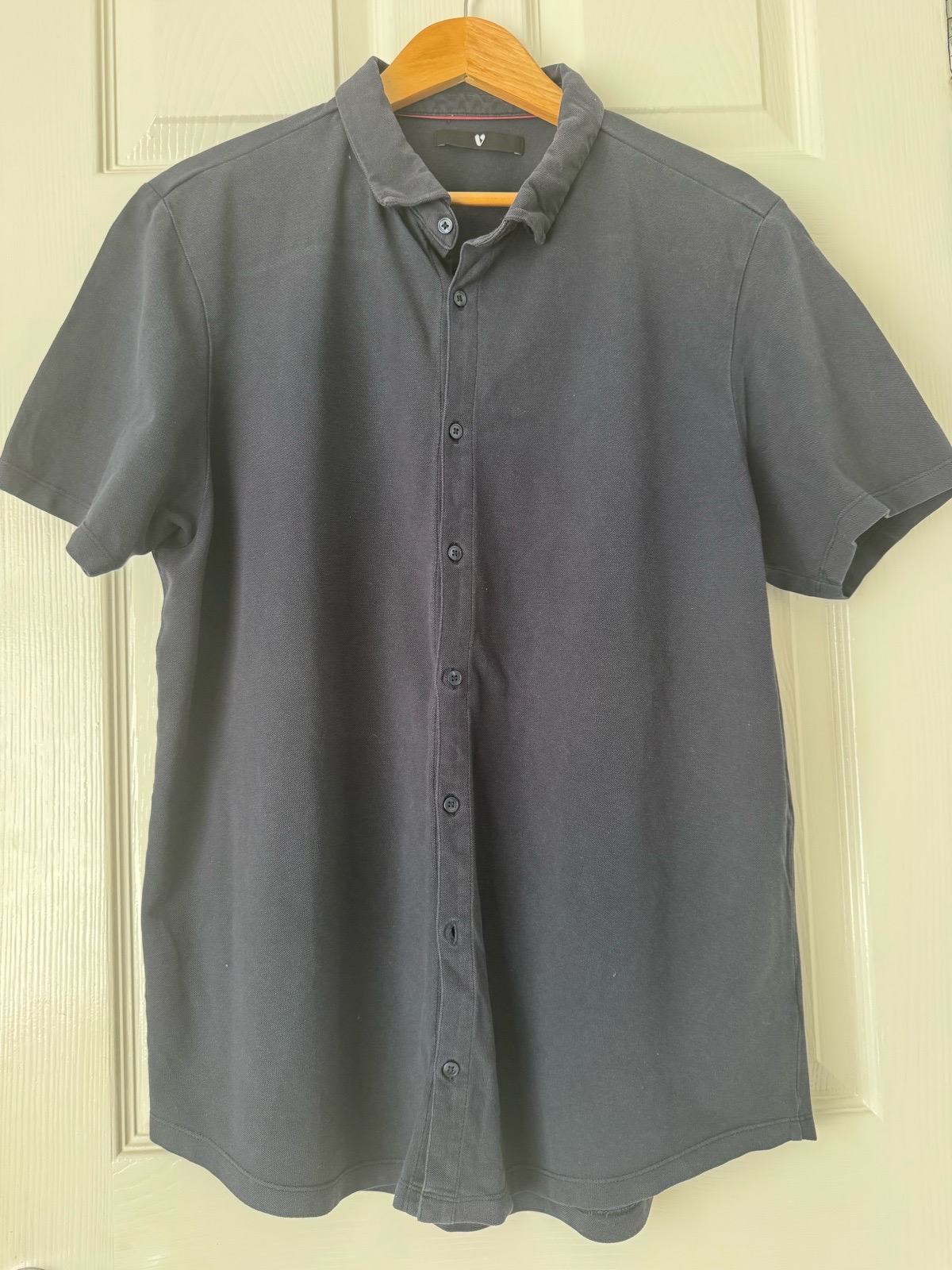 V By Very Men’s Dark Grey Short Sleeve Regular Fit Smart Casual Shirt Size XL 1335