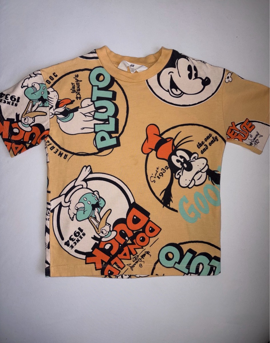H&M Boys Disney Mickey Mouse & Friends T-shirt Summer Holiday Disneyworld Florida Top Age 2 to 4