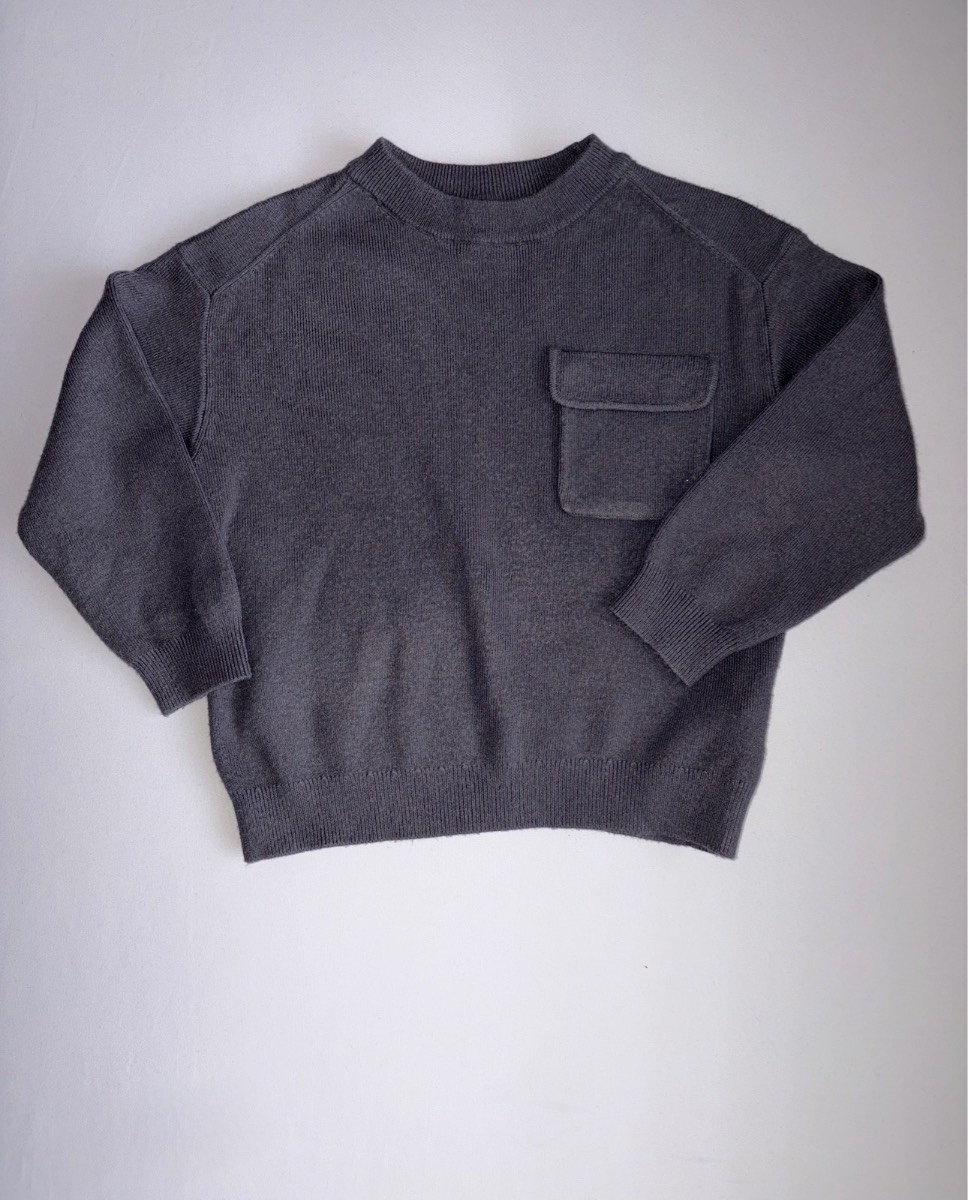 Zara Boys Charcoal Grey Knit Jumper Winter Nursery Playwear Sweatshirt Top Age 2-3