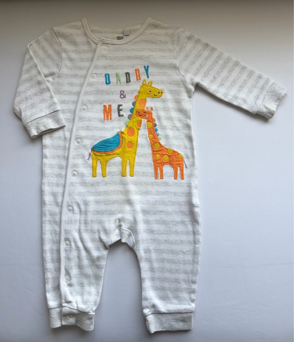 Blue Zoo Daddy & Me Long Sleeve Babygrow Footless Sleepsuit Winter baby sleepwear age 9-12 months