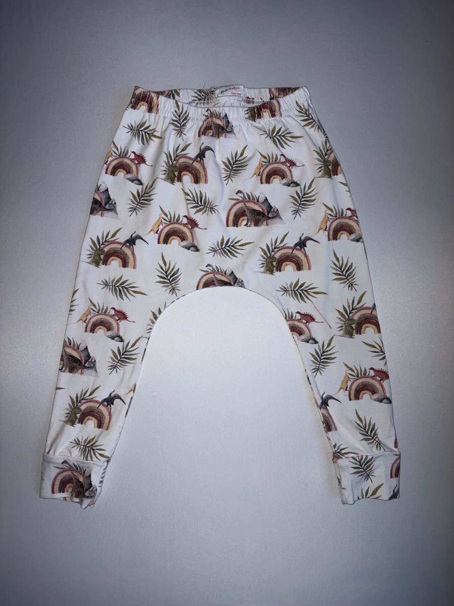 Claybear Unique Rainbow Dinosaur Print Leggings Rare Handmade Toddler Dino Pants 18-24 months