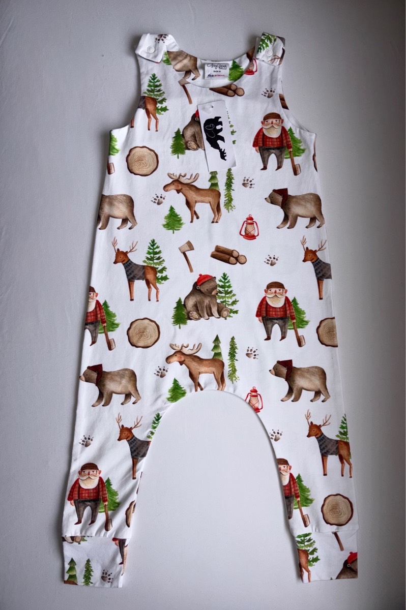 Claybear Unique Christmas Lapland Winter Dungarees Rare Toddler Santa Handmade Romper 18-24 months