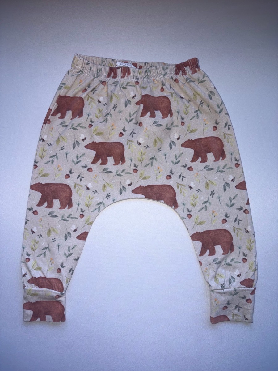Claybear Autumn Bear Animal Leggings Rare Unique Handmade Unisex Baby Pants Age 6-9 months