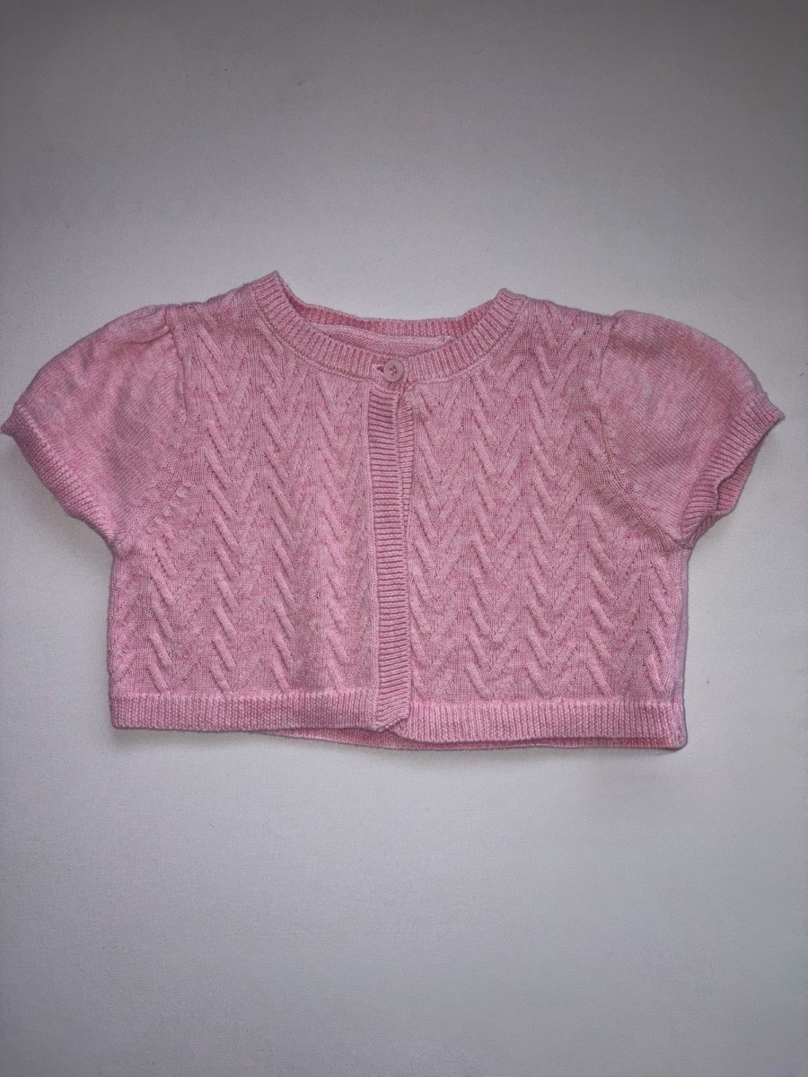 Mothercare Baby Girls Pink Short Sleeve Knit Bolero Cardigan Summer Occasion Cardi Age 3-6 months