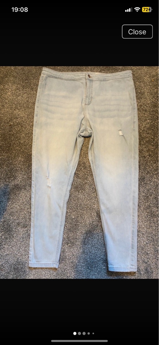 M&S Bleached Light Blue Super Skinny Jeans sz 22 Great Condition