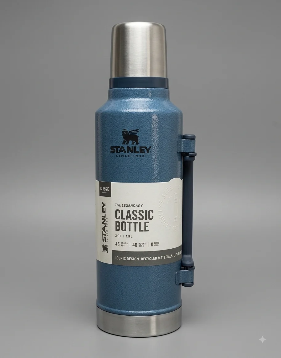 ​Stanley Classic Legendary Vacuum Flask Bottle 1.9L / 2 QT - Hammertone Blue