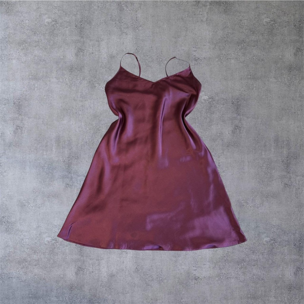 Y2k vintage burgundy red satin mini slip dress