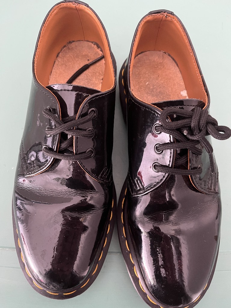 Black patent Dr. Martens Lace up shoes size 6