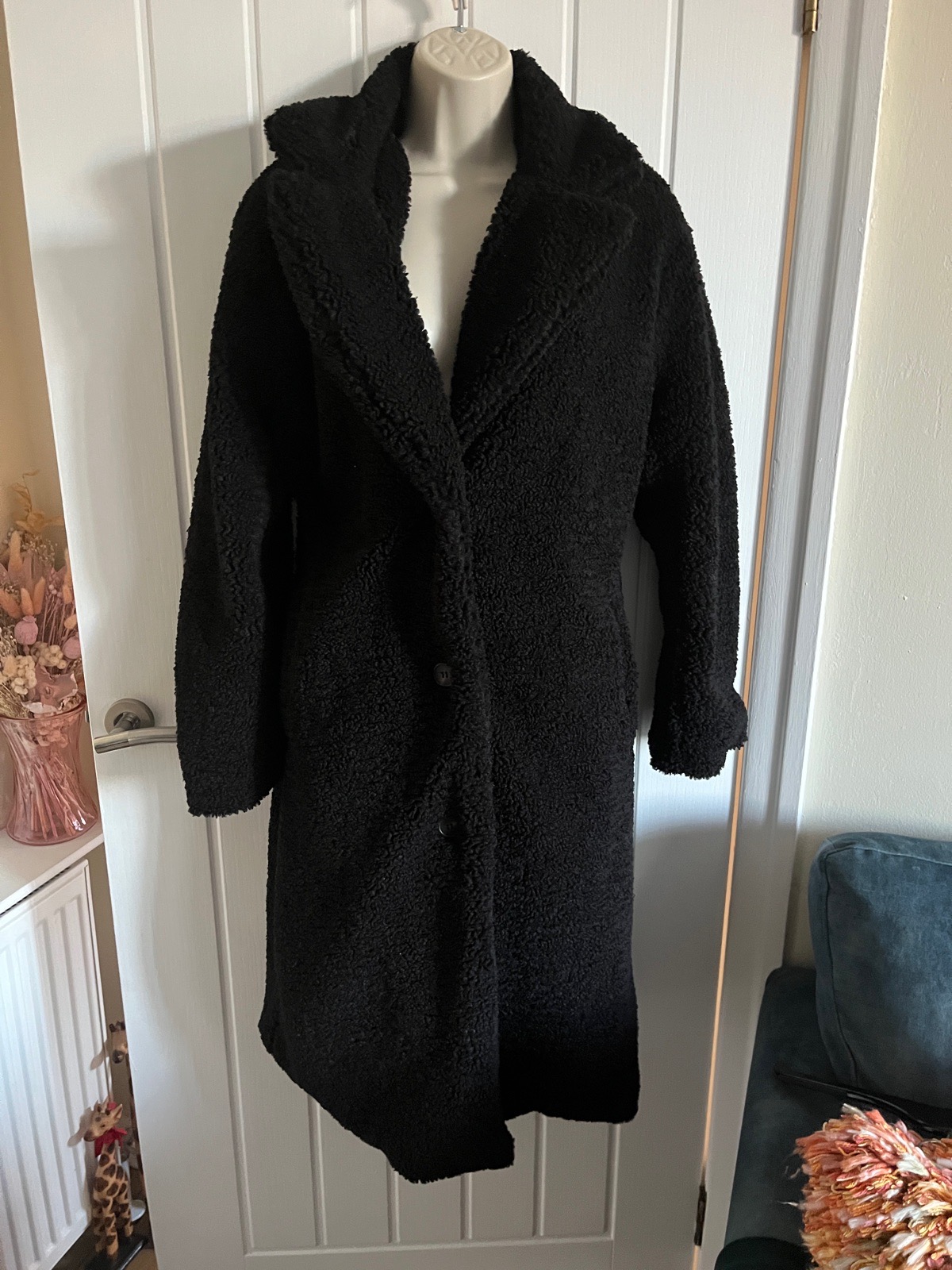 K.Zell Paris Black Teddy Bear Coat  Size M