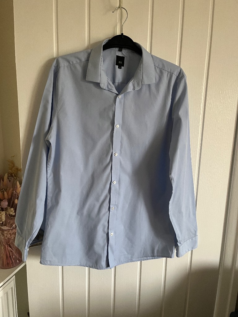 Men’s light blue long sleeved shirt size M River Island