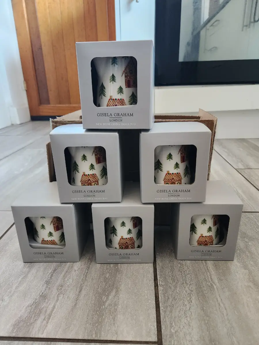 Gisela Graham Gingerbread House Christmas Small Jugs - New & Boxed