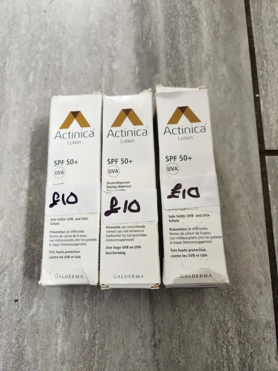 Title: Bundle of 3 Actinica SPF50+ Lotion – Galderma – Expiry 10/2027