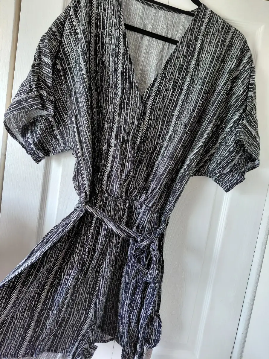 Boho Weave Striped Romper Playsuit size M 12