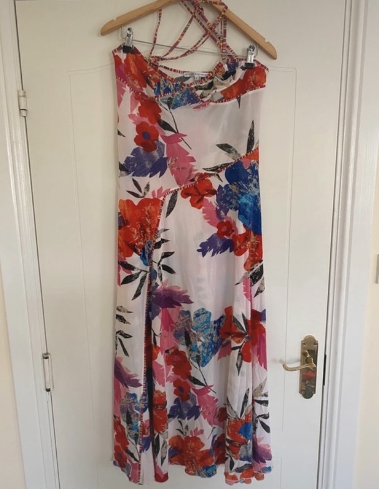 Didier Parakian Floral Maxi Dress – Tropical Print Halter Dress