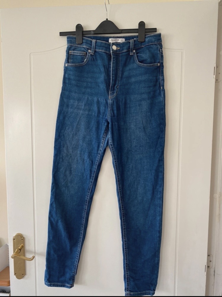 Pull&Bear Mid-Blue High-Waist Skinny Jeans – UK 10
