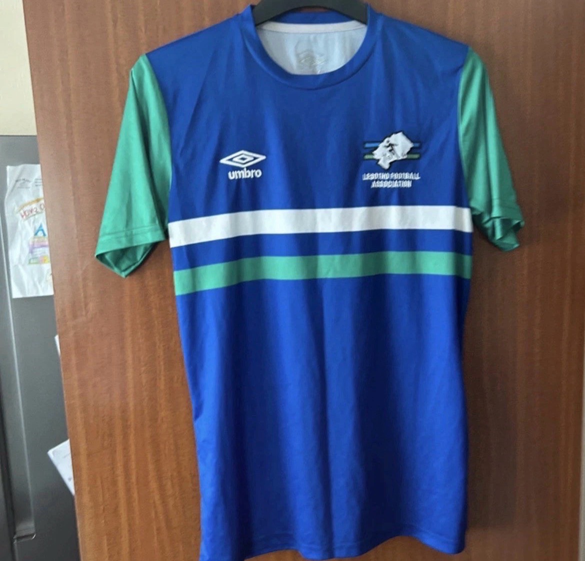 Umbro Lesotho Football Association Away Shirt Medium Blue Rare International