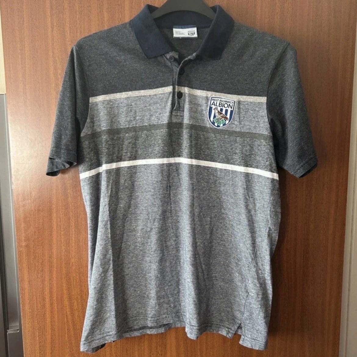 West Bromwich Albion Official Polo Shirt Large WBA Grey Mens