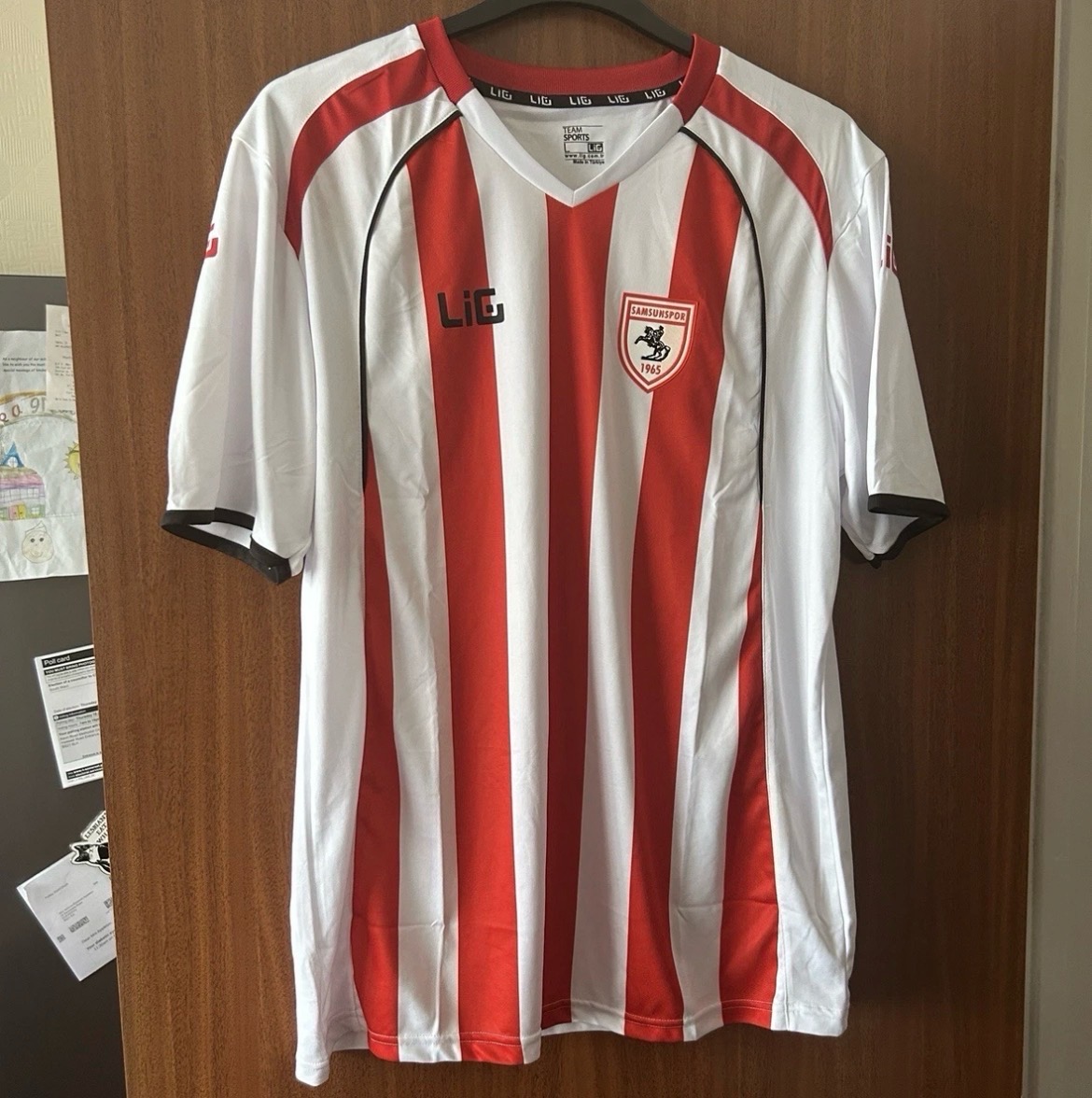 Samsunspor Home Football Shirt LiG Red White Men’s Large