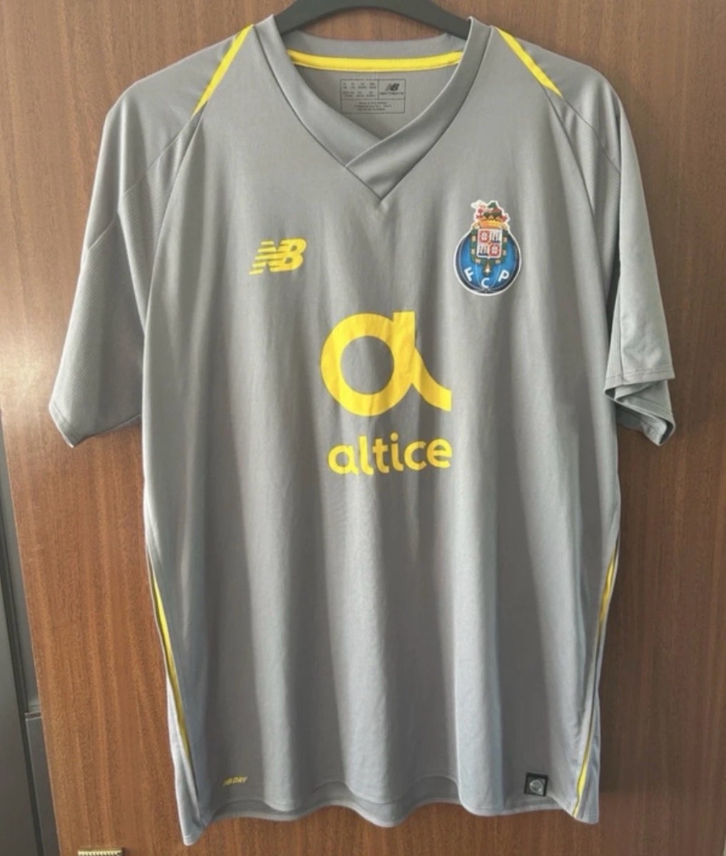 New Balance FC Porto 2018/19 Away Shirt XL Grey Yellow Football Jersey