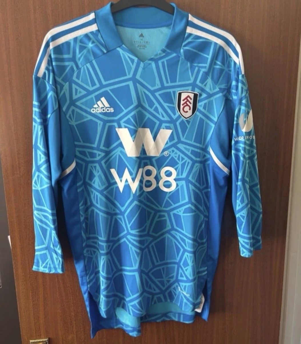 Fulham FC 2022/23 Goalkeeper Shirt Mens Medium Blue Long Sleeve Adidas HB1616