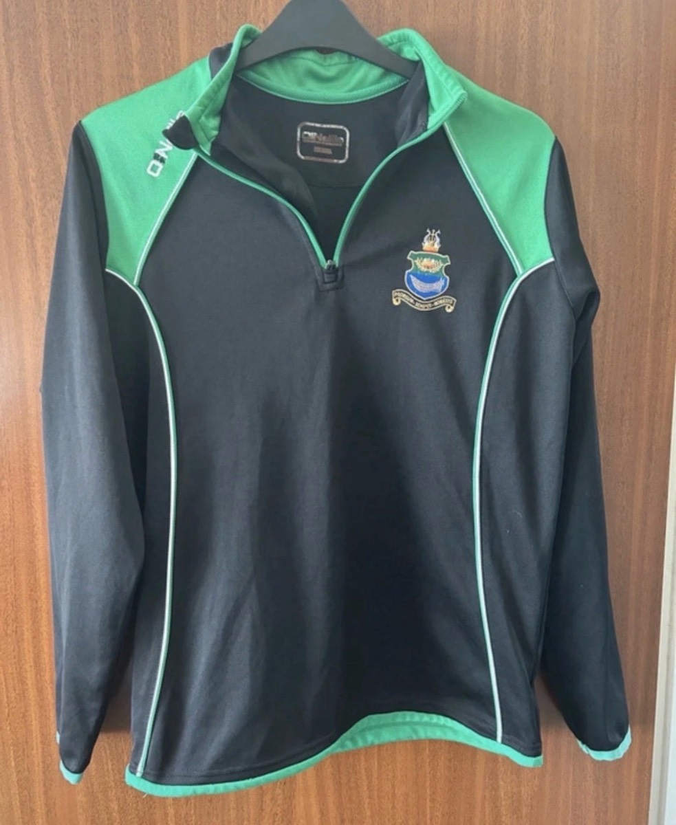 O’Neills Quarter Zip Training Top Small Black Green Long Sleeve