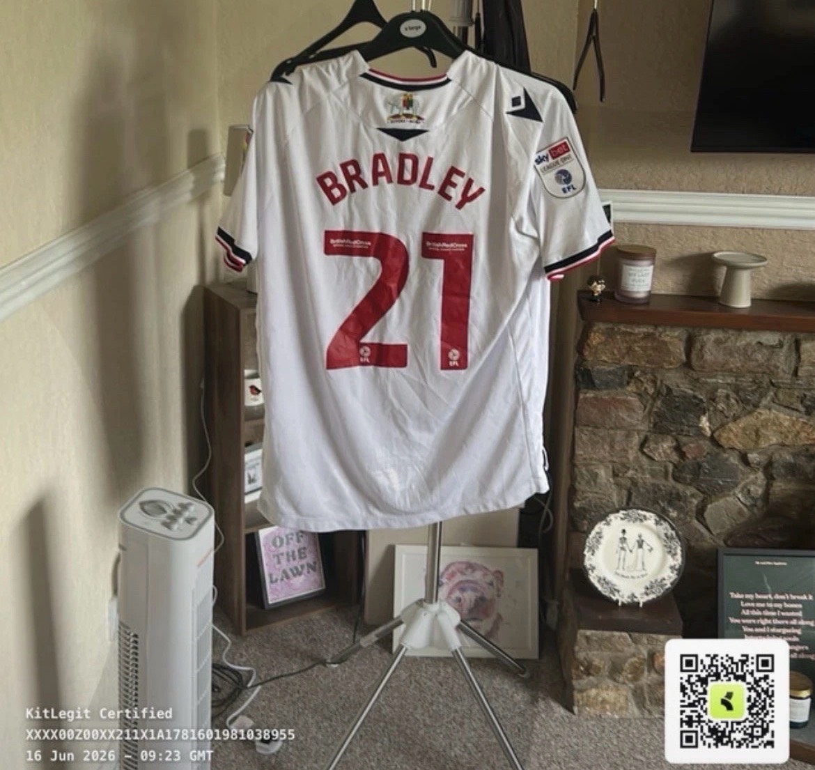 Bolton Wanderers 2022/23 Home Shirt Bradley #21 XXL Macron KitLegit Certified