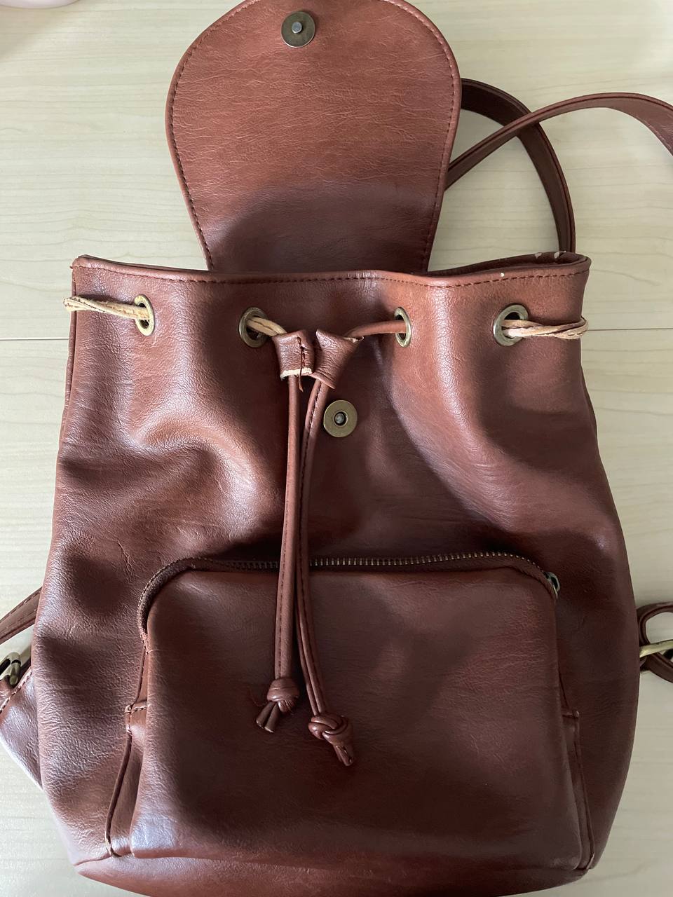 Brown Women's Small Shoulder Backpack Marypaz