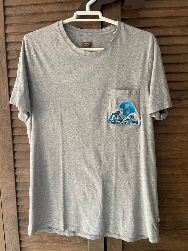 Men's Summer Short Sleeve T-Shirt with Embroidery Size L brand Common People