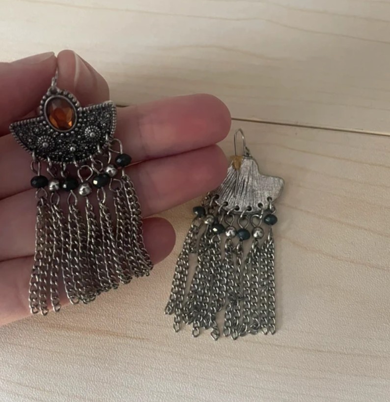 Long Women’s Grey Earrings Perfect Condition