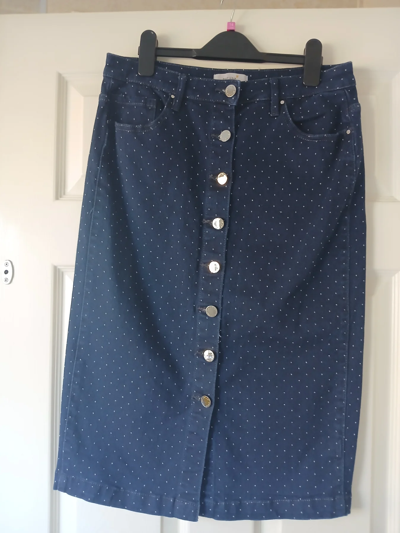 Per Una Navy Ladies Skirt Button Down - Size 12