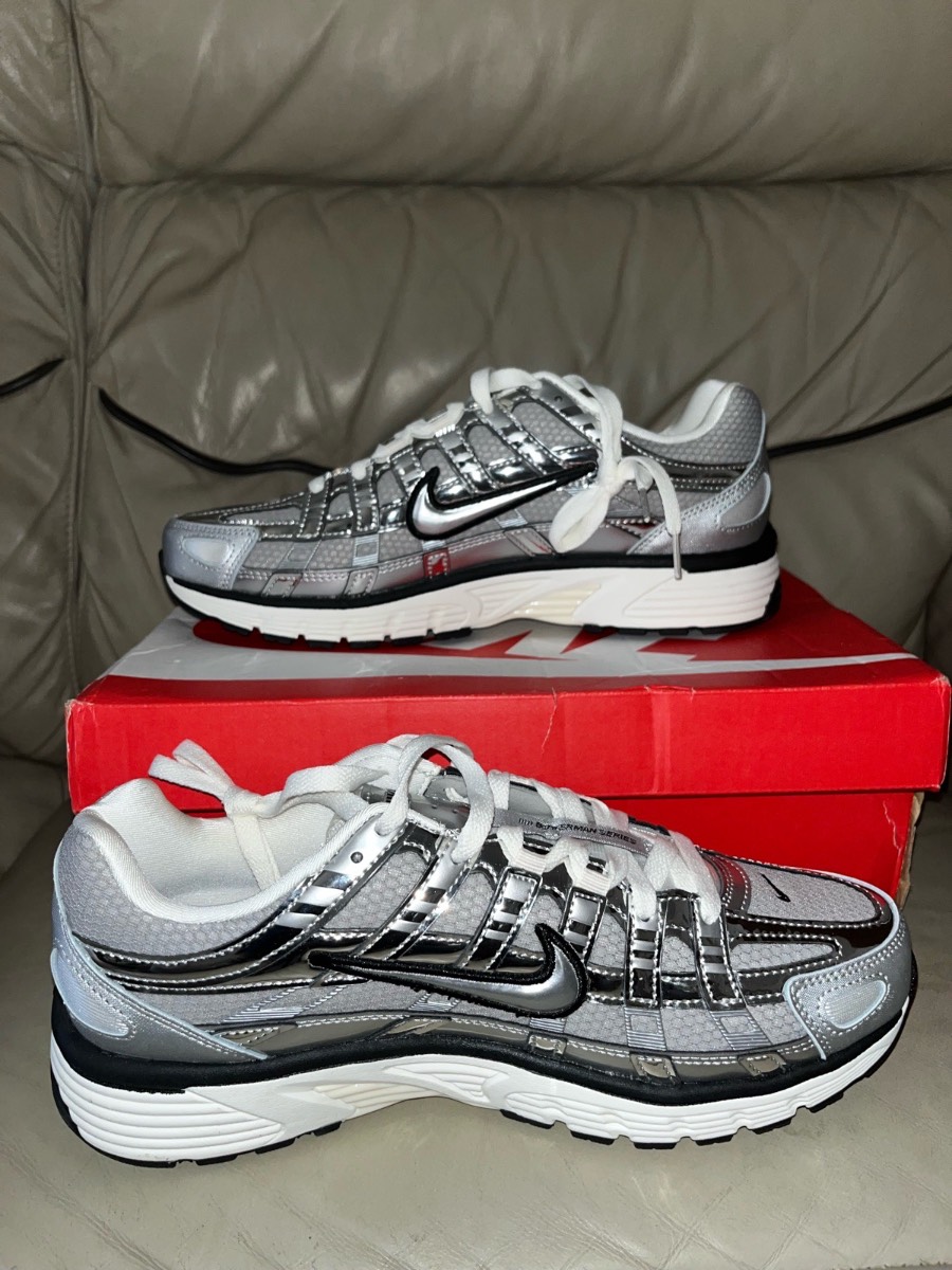 Nike P-6000 Silver Trainers white/silver