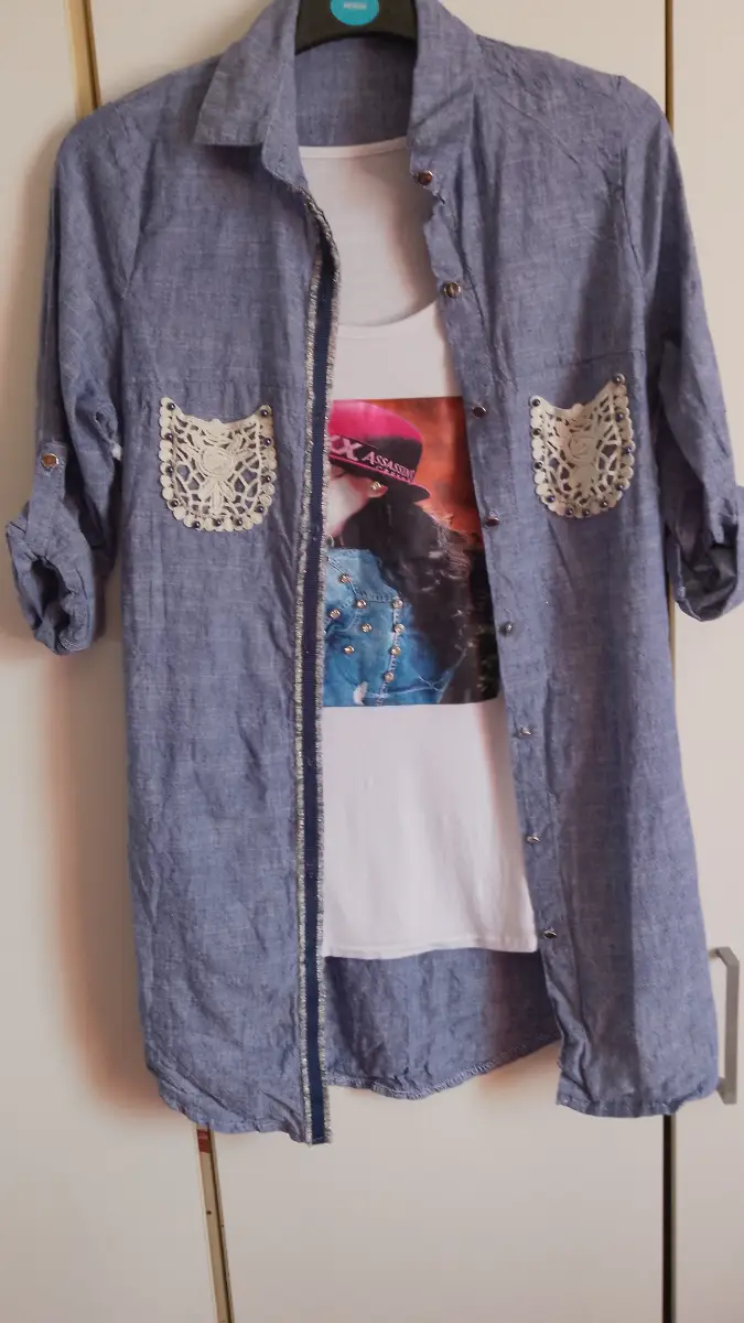 T-shirt with over blouse