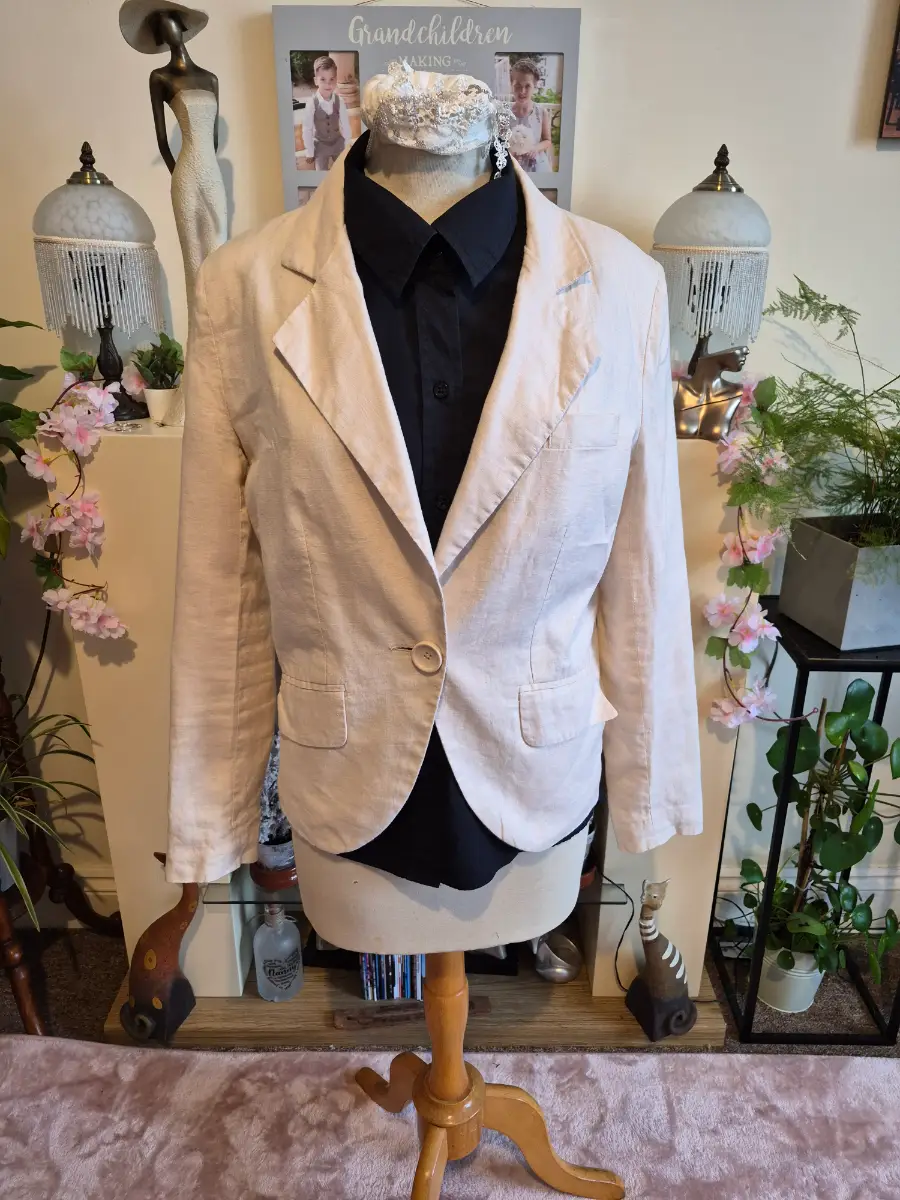 Target Cream 100% Linen Blazer Jacket – Size 8