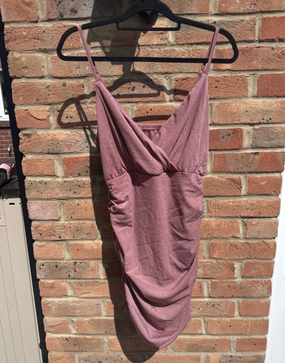 SHEIN sparkly runched dust bodycon dress