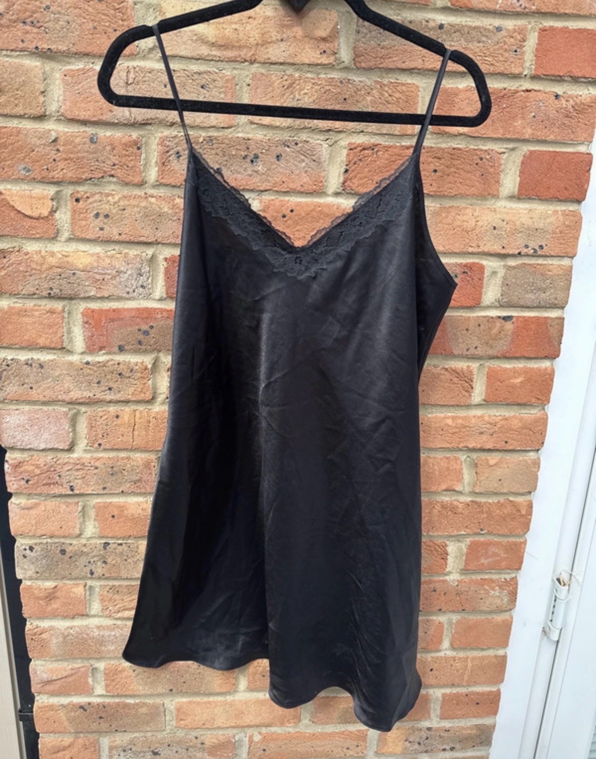 Women’s black silky long pyjama top / long top