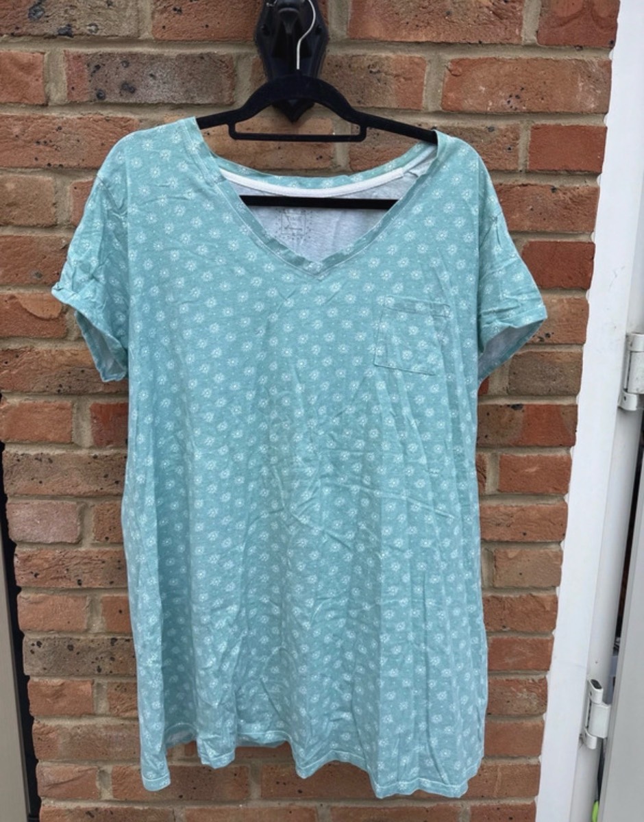 Women’s plus-size turquoise pyjama top