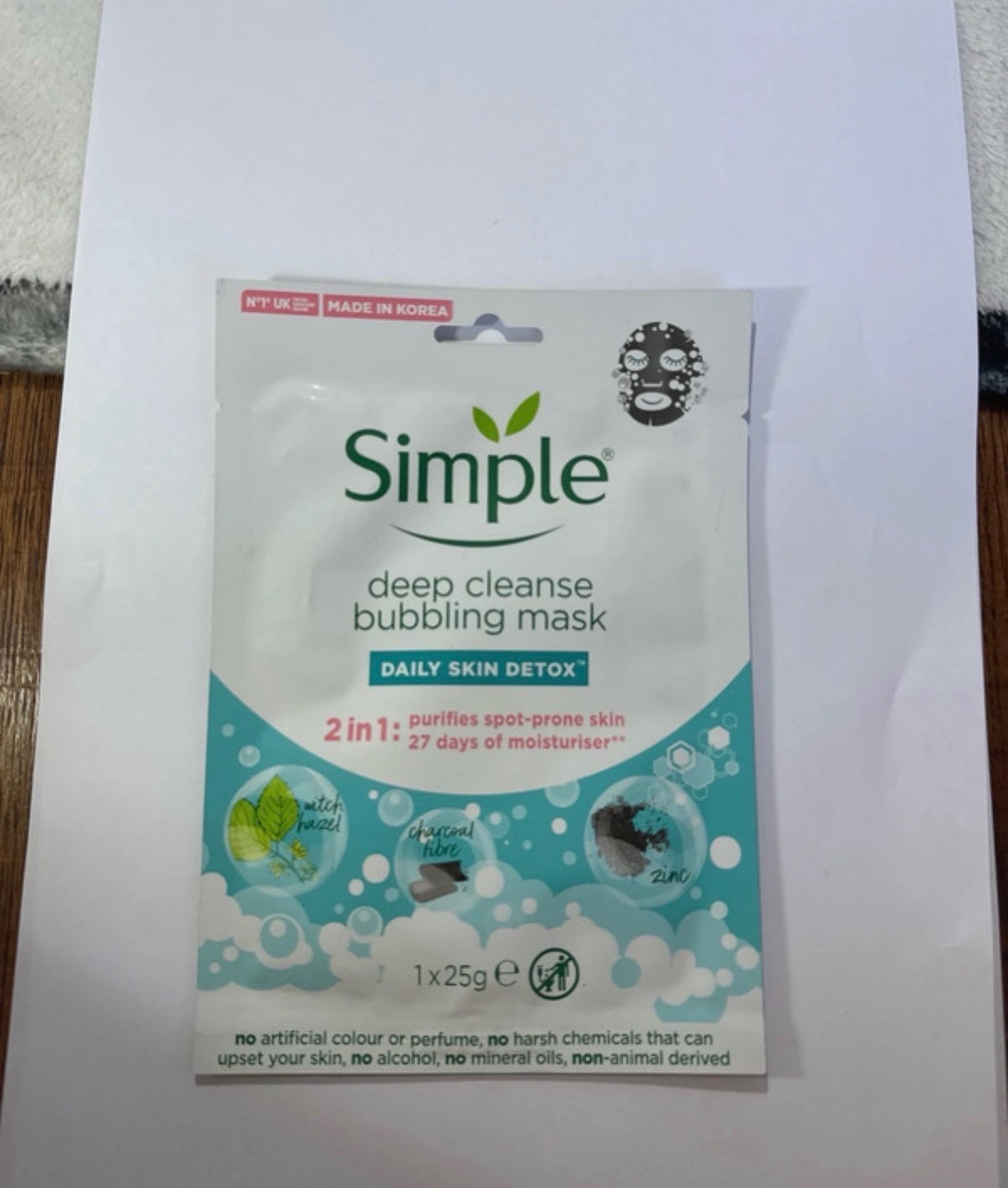 Simple deep cleanse bubbling face mask