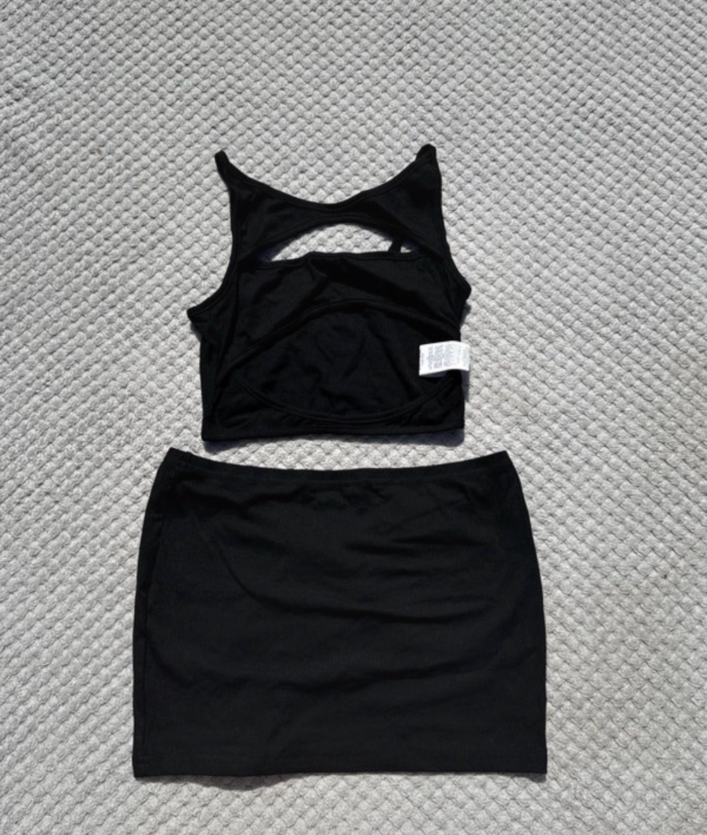 Black open front co-ord