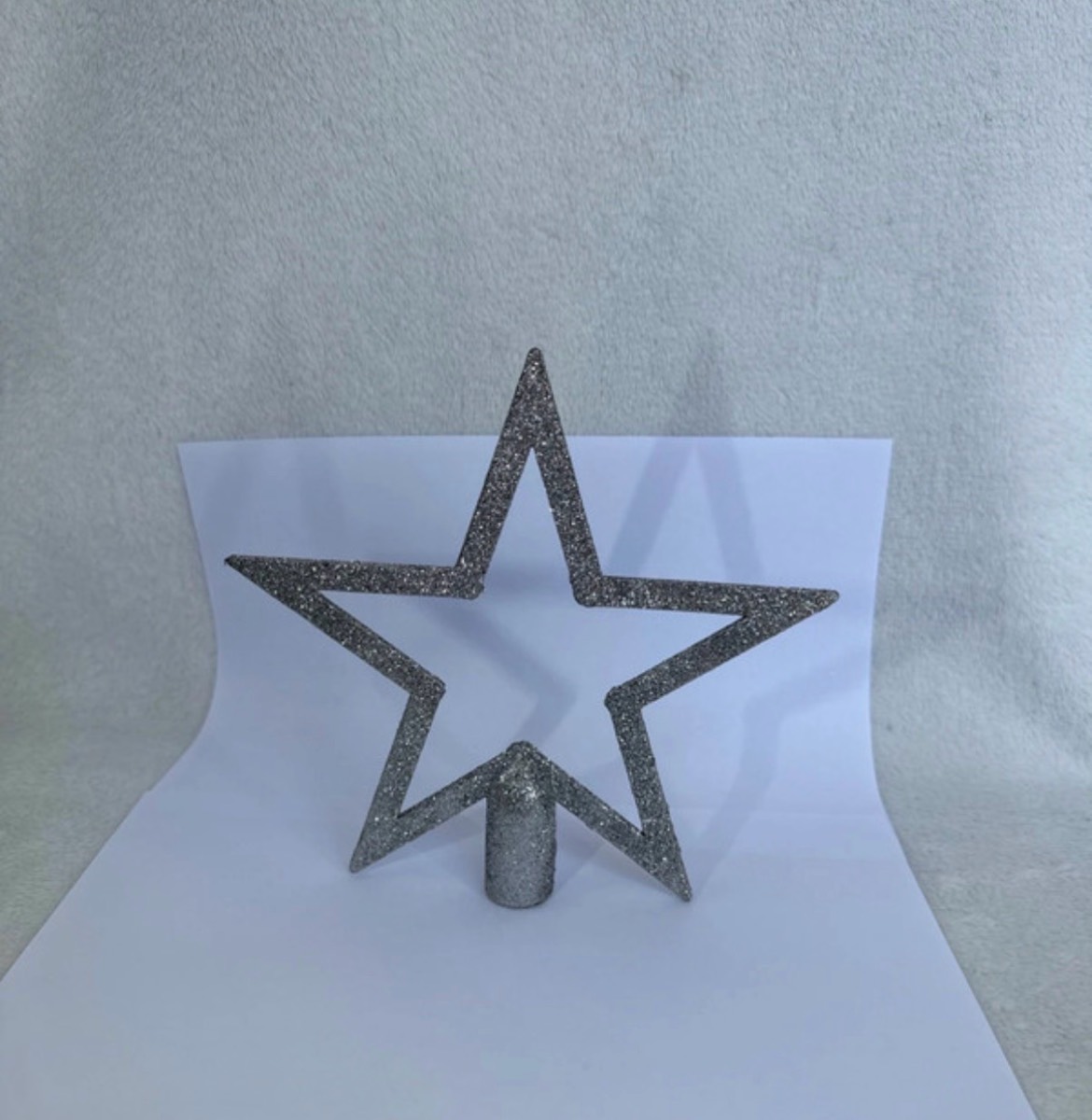 Silver star Christmas tree topper