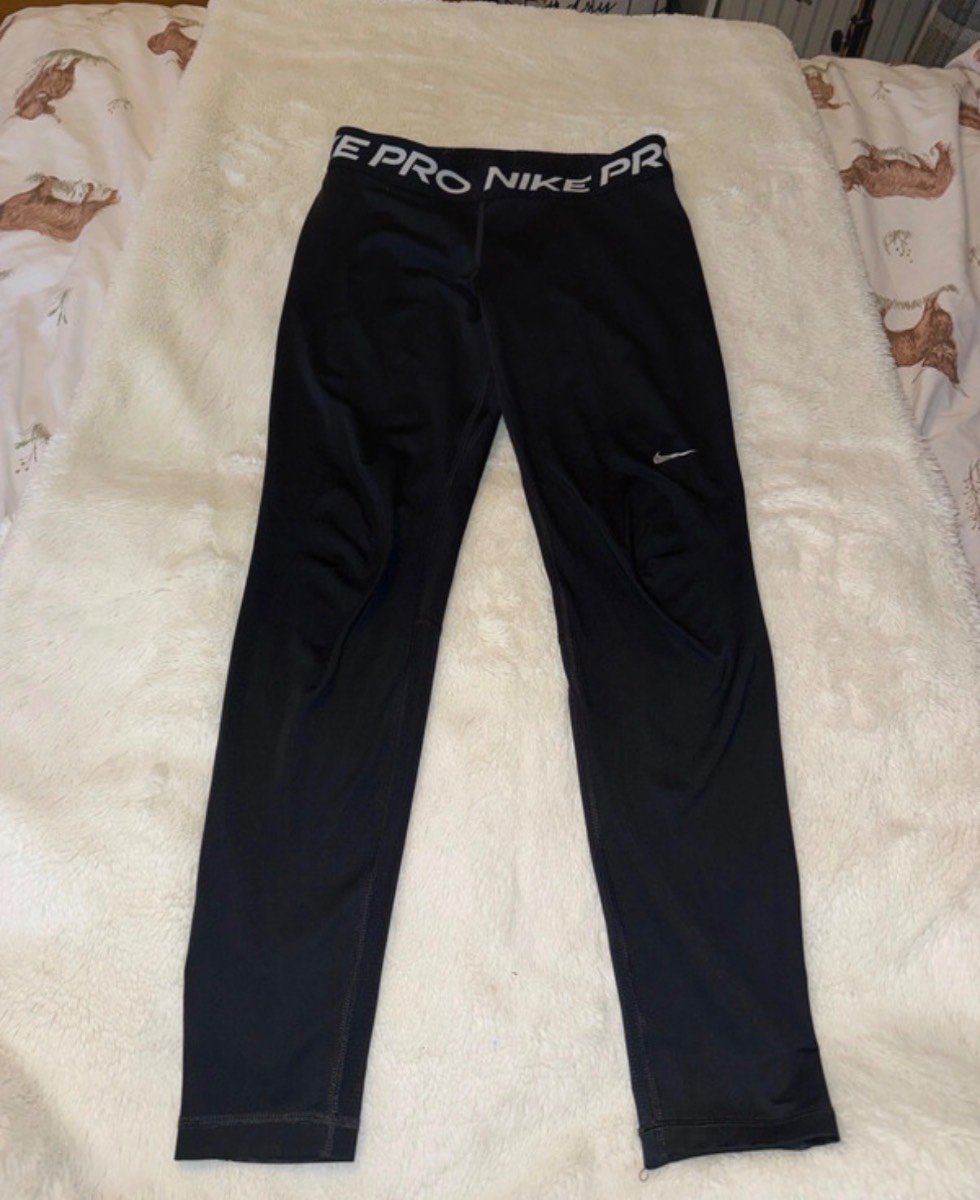 Black Nike pro leggings with mesh back ( please read description)