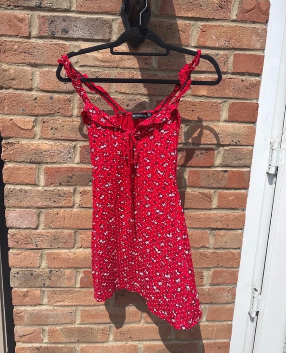 Pretty little things red Floral print dress